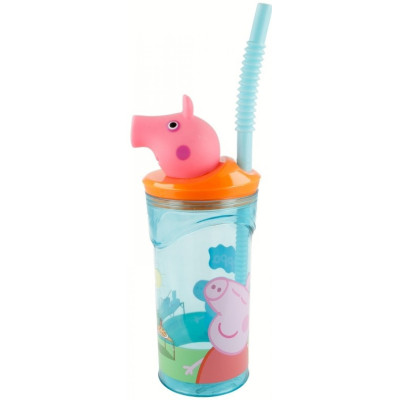 Стакан для дітей з трубочкою 360 мл Stor Peppa Pig (48666)