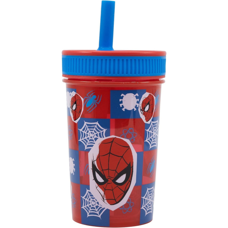 Стакан для дітей з силіконовою трубочкою 465 мл Stor Spider-Man (74786)