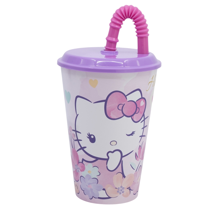 Стакан для дітей з трубочкою 430 мл Stor Hello Kitty (81730)