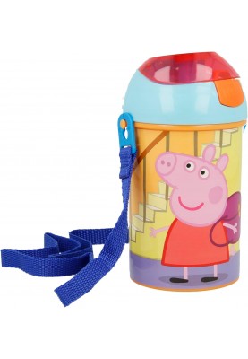 Дитяча пляшка для води з ремінцем 450 мл Stor Peppa Pig (48669)