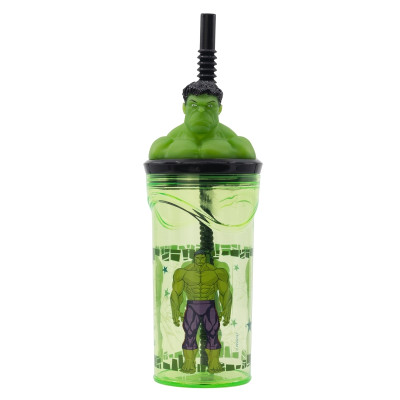 Стакан для дітей з трубочкою 360 мл Stor Avengers Hulk (74867)