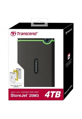Transcend Портативний жорсткий диск 4TB USB 3.1 StoreJet 25M3 Сірий