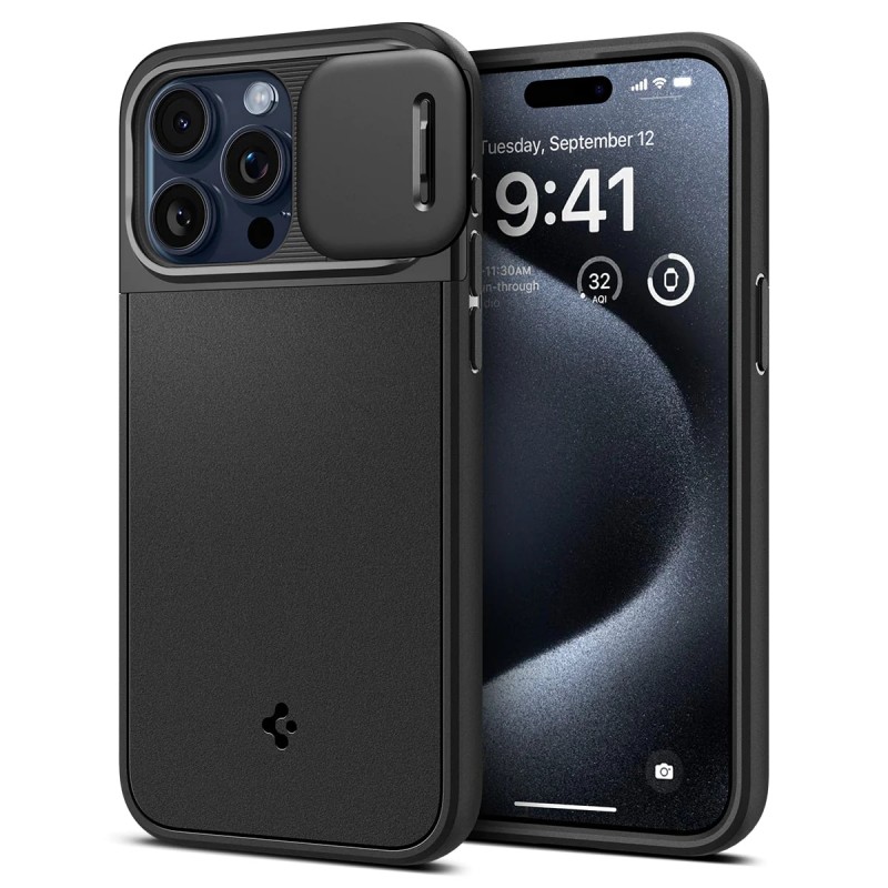 Spigen Чохол для Apple iPhone 15 Pro Optik Armor MagFit, Black