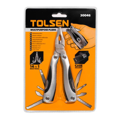 Tolsen Мультитул, 14 елементів, 102х46х23мм, 2Cr13 Tolsen Мультитул, 14 елементів, 102х46х23мм, 2Cr13