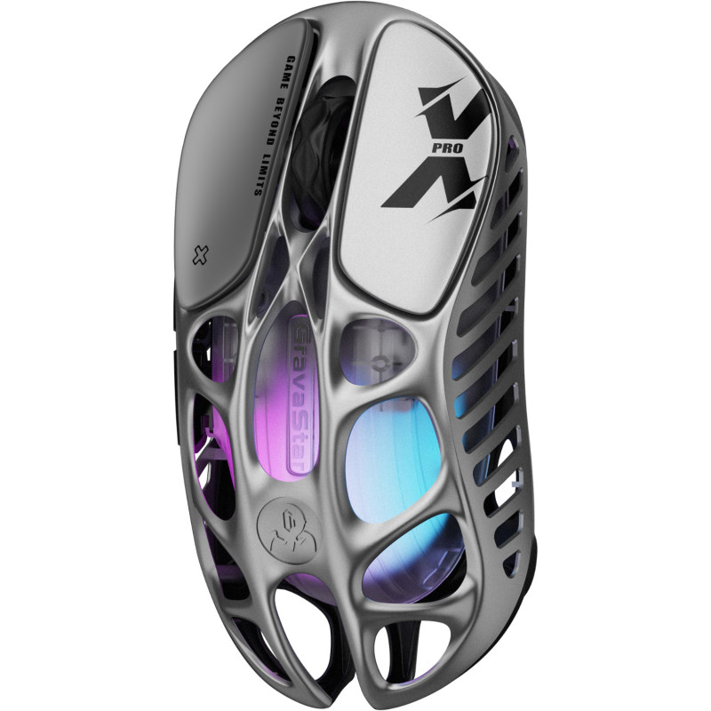 GravaStar Миша Mercury X Pro, 8K, BT/WL/USB-A, RGB, сірий