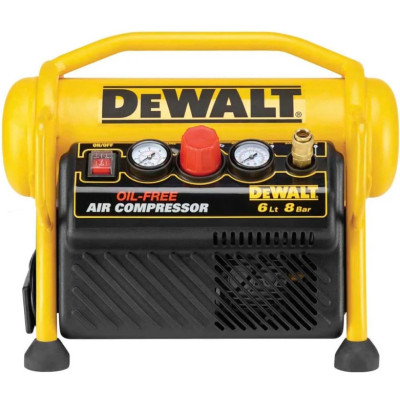 DeWALT Компресор повітряний , безолійний, 1100Вт, 6л, 170л/хв, 8бар, поршневий, 13кг