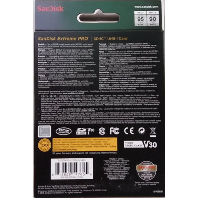 SanDisk Карта пам'яті SD 32GB C10 UHS-I U3 R100/W90MB/s Extreme Pro V30