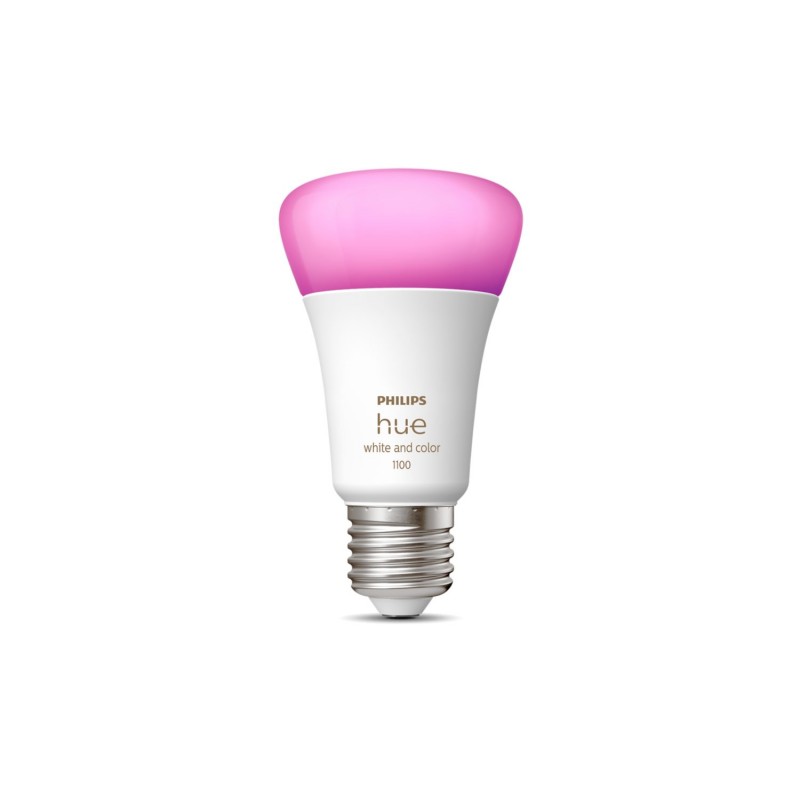 Philips Hue Лампа розумна Hue E27, 11W(60Вт), 2000K-6500K, RGB, ZigBee, Bluetooth, димування
