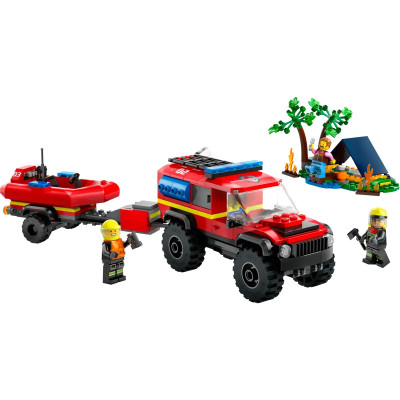LEGO Конструктор City Пожежний позашляховик із рятувальною лодкою