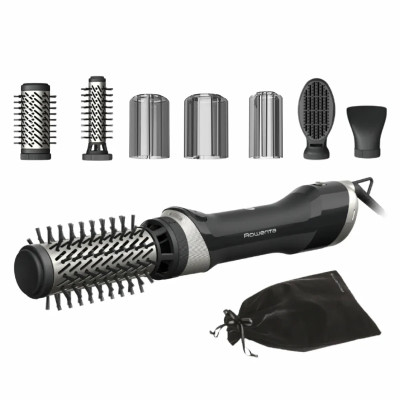 Rowenta Фен-щітка Renewal Brush Active, 1000Вт, 3 режими, іоніз-я, хол. обдув, обгорт. насадка, 5 насадок, кераміка, чорний
