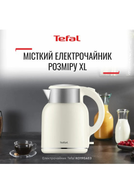 Tefal Електрочайник Thermo Protect XL, 1.9л, пластик, нержавіюча сталь, бежевий