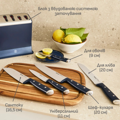 Tefal Набір ножів Tefal Ever Sharp Pro, 6 предметів, нержавіюча сталь, бакеліт, чорний Tefal Набір ножів Tefal Ever Sharp Pro, 6 предметів, нержавіюча сталь, бакеліт, чорний