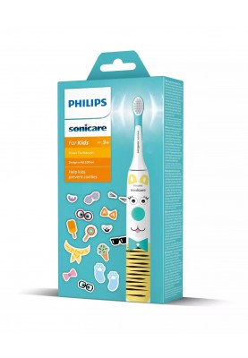 Philips Щітка зубна елекр. Sonicare For Kids, для дітей, насадок-1, 2 комплекти наклейьок, білий