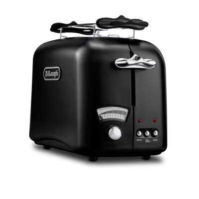 Delonghi Тостер Argento 800Вт, нержав., нековзні ніжки, чорний
