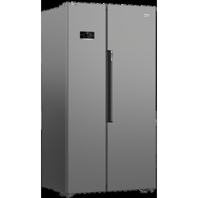 Beko Холодильник SBS, 179x91x71, xолод.відд.-368л, мороз.відд.-190л, 2дв., E, NF, дисплей, нерж