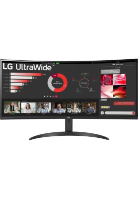 LG Монітор 34" 34WR50QC-B 2xHDMI, DP, Audio, VA, 3440x1440, 21:9, 100Hz, sRGB 99%, CURVED, FreeSync, HDR10