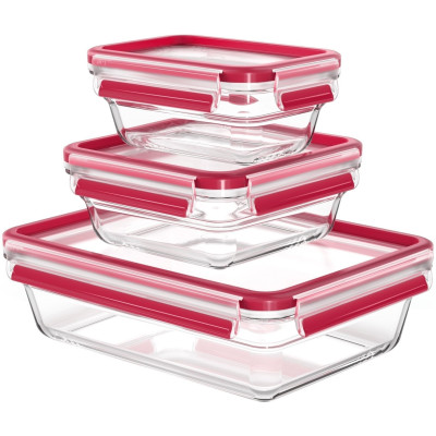 Tefal Набір контейнерів Master Seal, 3шт, жаростійке скло, прозрачний
