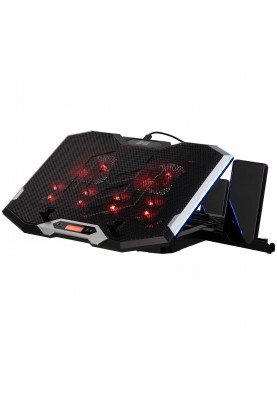 2E Gaming Підставка для ноутбука CPG-004, до 15.6", 2xUSB-A, LCD/phone holder, RGB, чорний