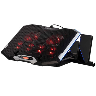 2E Gaming Підставка для ноутбука CPG-004, до 15.6", 2xUSB-A, LCD/phone holder, RGB, чорний