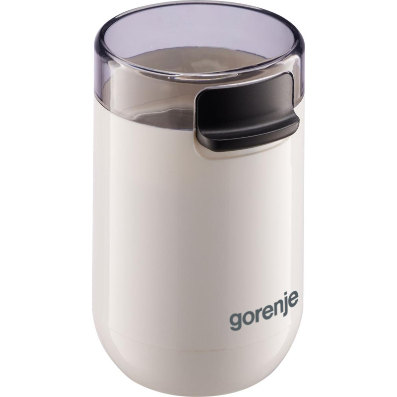 Gorenje Кавомолка роторна 150Вт, об'єм зерен-45г, 3 ступеня помолу, пластик/метал, білий