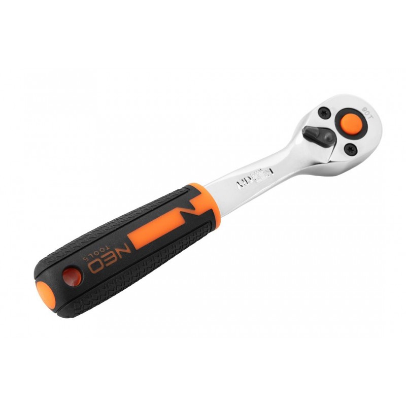 Neo Tools Набір торцевих головок, 14шт, 1/4", тріскачка 90 зубців, CrV