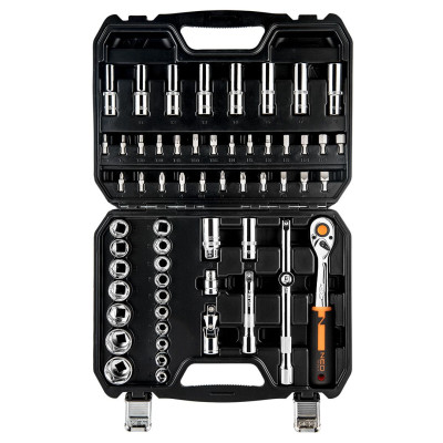 Neo Tools Набір інструментів, Набір торцевих головок, 58шт, 1/2", CrV, кейс