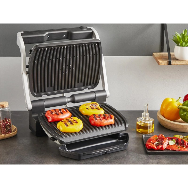 Tefal Гриль прижимний OptiGrill+ 2000Вт, темп. режимів-4, знімні пластини, алюміній, метал