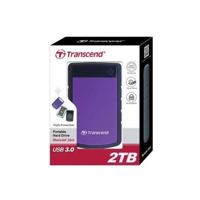 Transcend Портативний жорсткий диск 2TB USB 3.1 StoreJet 25H3 Фіолетовий Transcend Портативний жорсткий диск 2TB USB 3.1 StoreJet 25H3 Фіолетовий