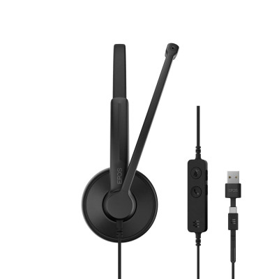 Epos Гарнітура комп'ютерна стерео On-Ear IMPACT 100 UC, USB C+A, односпрямований, 2м, Чорний