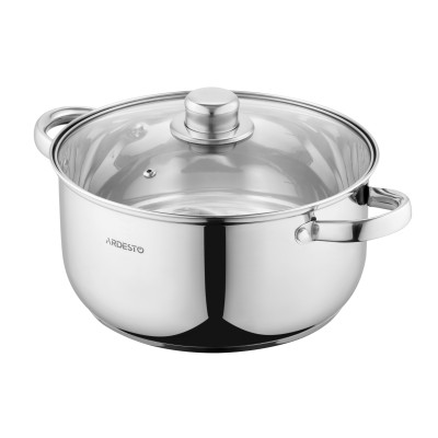 ARDESTO Кастрюля Gemini Gourmet, скляна кришка, 5 л, нержавіюча сталь