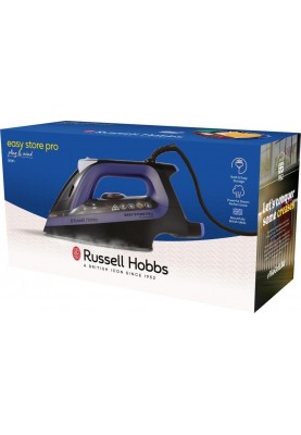 Russell Hobbs Праска Easy Store Pro, 2400Вт, 320мл, паровий удар -200гр, постійна пара - 50гр, зберігання шнура, керам. підошва, чорно-синій