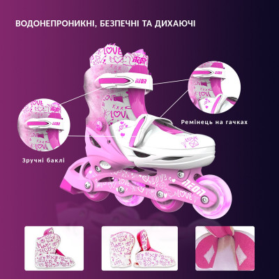 NEON Ролики COMBO SKATES Рожевий (Размер 30-33)