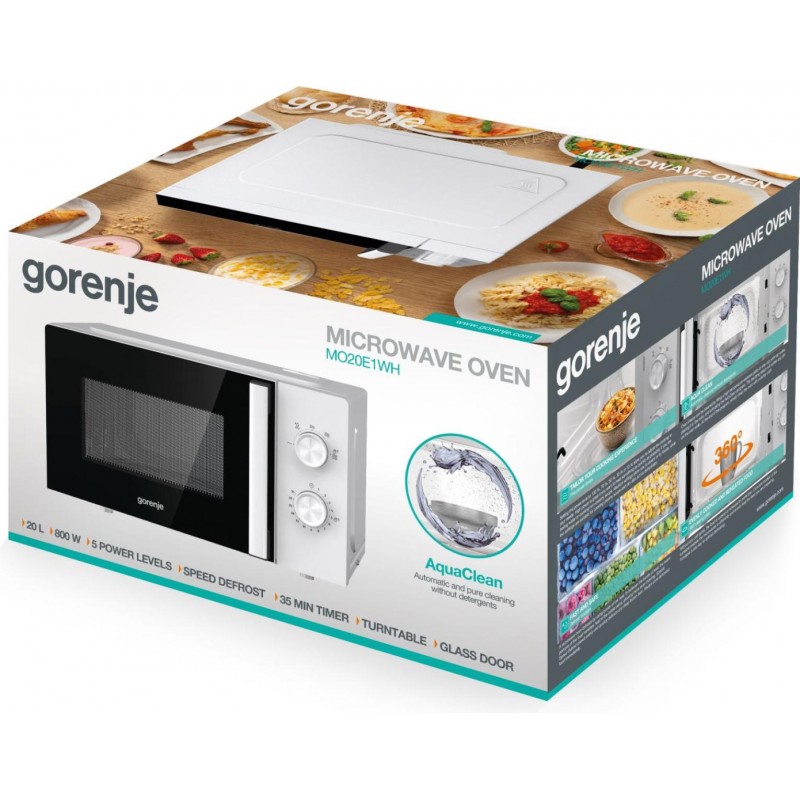 Gorenje Мікрохвильова піч, 20л, мех. керув., 800Вт, білий