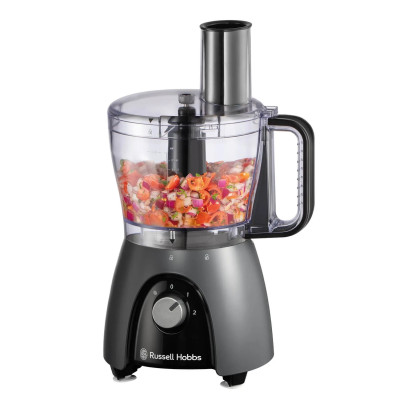 Russell Hobbs Кухонная машина Desire Matte Charcoal, 600Вт, чаша-пластик, корпус-пластик, насадок-4, чорний