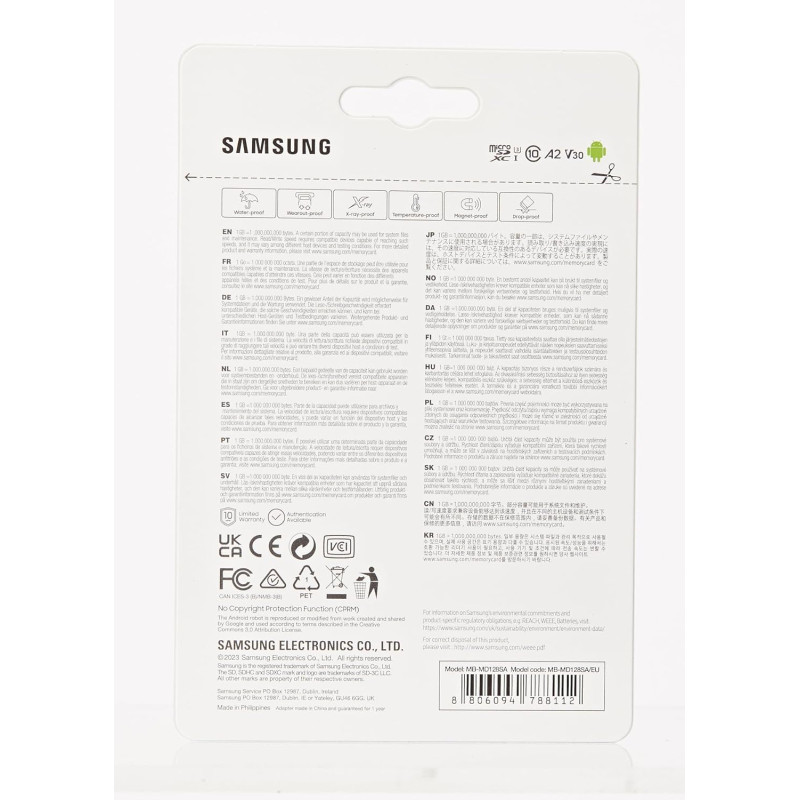 Samsung Карта пам'яті microSDXC 128GB C10 UHS-I R180MB/s PRO Plus