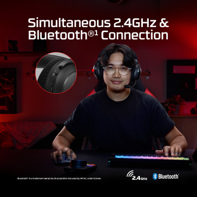 HyperX Гарнітура ігрова Cloud Alpha 2 WL/BT/mini-jack/USB-A/USB-C, 0.5м/1.5м, чорний