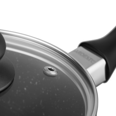 ARDESTO Ківш зі скляною кришкою Gemini Anzio, 1.2л, алюміній, чорний