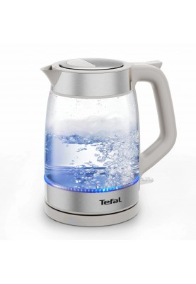 Tefal Електрочайник Glass Kettle 1.7л, скло, з підсвіткою, сріблясто-сірий