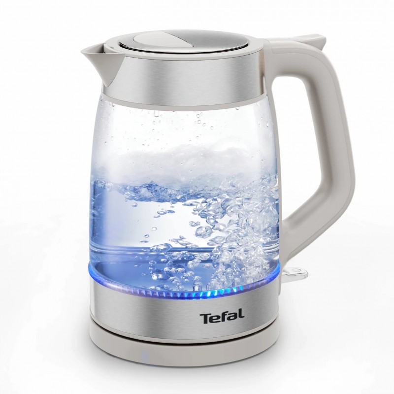 Tefal Електрочайник Glass Kettle 1.7л, скло, з підсвіткою, сріблясто-сірий