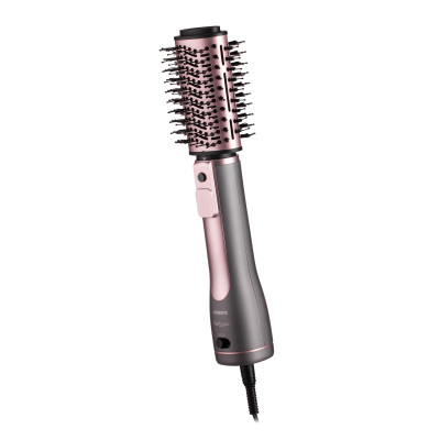 ARDESTO Фен-щітка Brush Pink Touch, 1200Вт, 2 швидкості, 2 темп. режими, LED-дисплей, функція іонізації, 4 насадки, сірий+ розовий