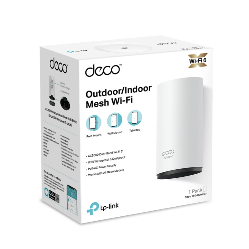 TP-Link Система WiFi-Mesh Deco X50 AX3000, 2xGE LANWAN, 1мод, зовнішня