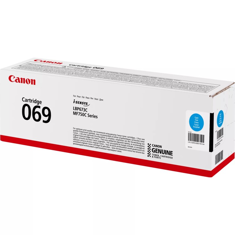 Canon Картридж 069 MF752Cdw/MF754Cdw/LBP673Cdw Cyan (1900 стор)