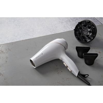 Remington Фен HydraLuxe, 2300Вт, 3 режими, дифузор, іоніз-я, хол. обдув, білий