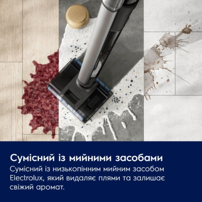 Electrolux Пилосос Electrolux бездротовий, вологе прибирання, конт пилок -0.57л, вода -0.65л, автон. робота до 80хв, вага-7.09кг, 2в1, синій Electrolux Пилосос Electrolux бездротовий, вологе прибирання, конт пилок -0.57л, вода -0.65л, автон. робота до 80хв, вага-7.09кг, 2в1, синій