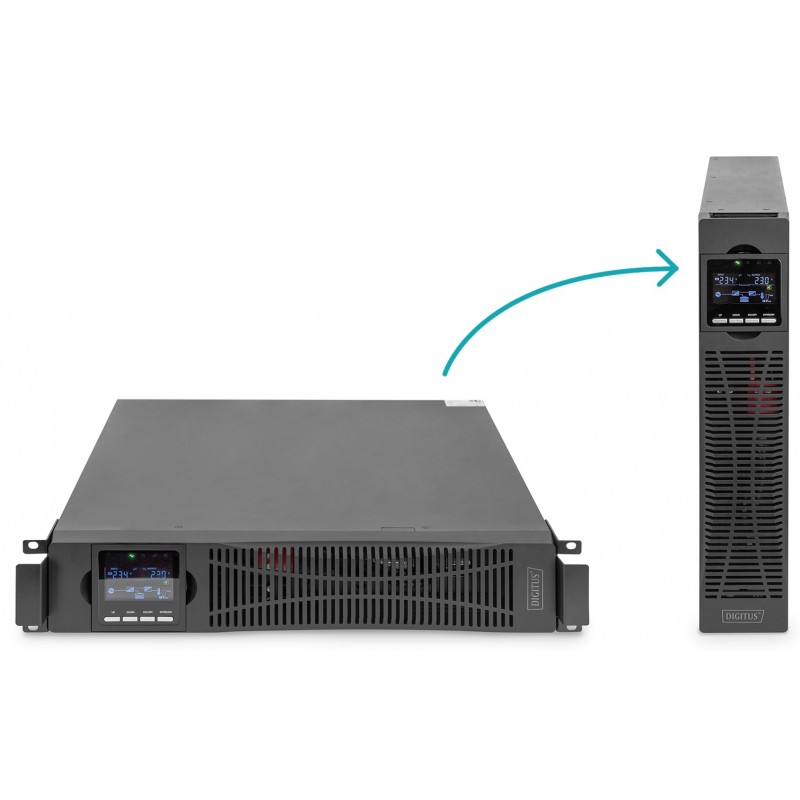 Digitus ДБЖ OnLine, 2000VA/2000W, LCD, 8xC13, RJ45, RS232, USB, Rack/Tower