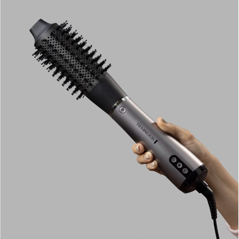 Remington Фен-щітка ProLuxe You Adaptive, 1000Вт, 3 режими, іонізація, хол. обдув, кераміка, сірий