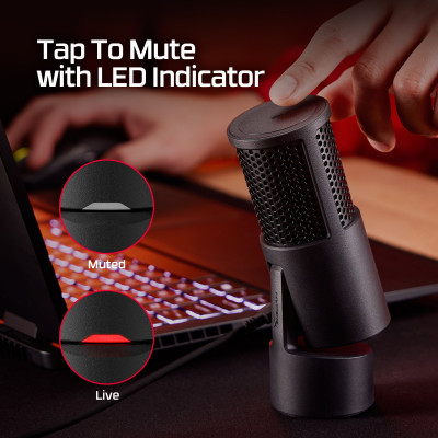 HyperX Мікрофон геймінговий SoloCast 2, Omni, USB-A, 2м, NGenuity, чорний