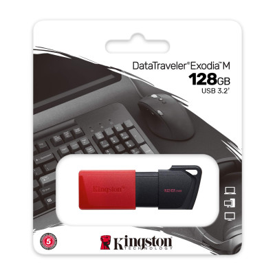 Kingston Накопичувач 128GB USB 3.2 Gen1 DT Exodia Black Red