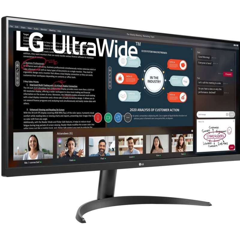 LG Монітор 34" 34WP500-B 2xHDMI, Audio, IPS. 2560x1080, 95%sRGB, FreeSync, HDR10