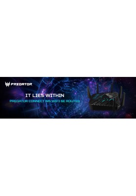 Acer Маршрутизатор Predator Connect W6 4xGE LAN 1x2.5GE WAN 1xUSB3.0 MU-MIMO Wi-Fi 6E gaming